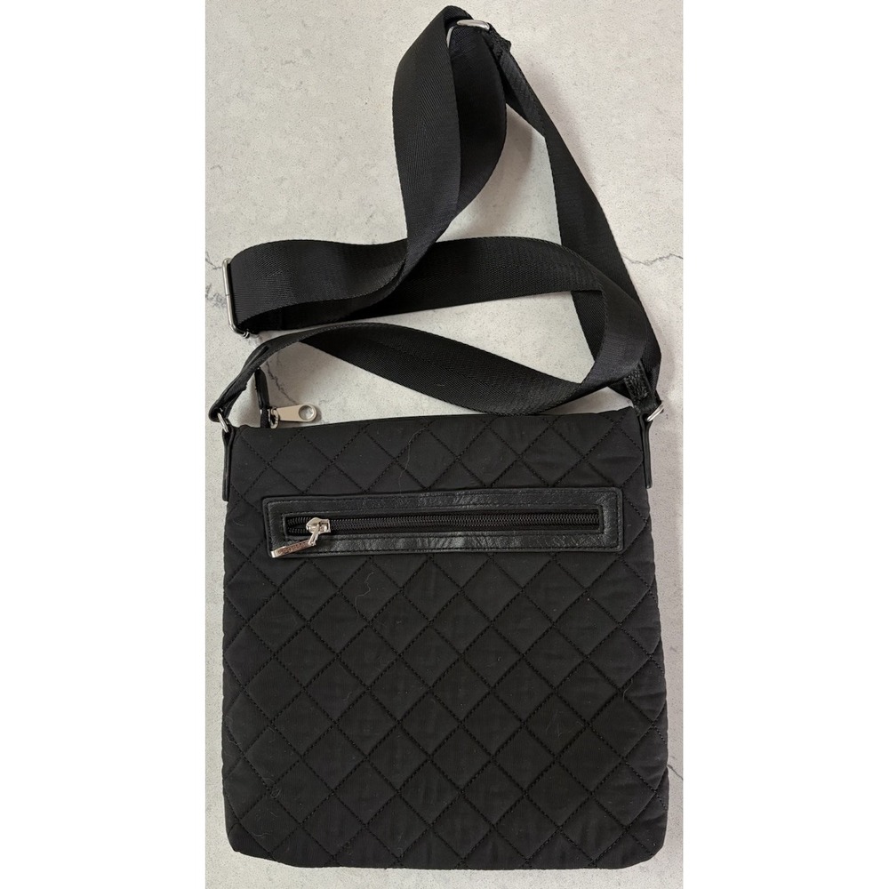 Bugatti Women's Quilted Nylon Crossbody Bag Black Messenger Shoulder Excellent - Picture 2 of 13